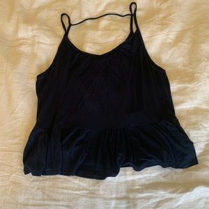 Cute navy blue slightly cropped tank top
